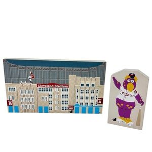 The Cat’s Meow Cleveland Indians Stadium & Slider Mascot Wood Decor Vintage 90s